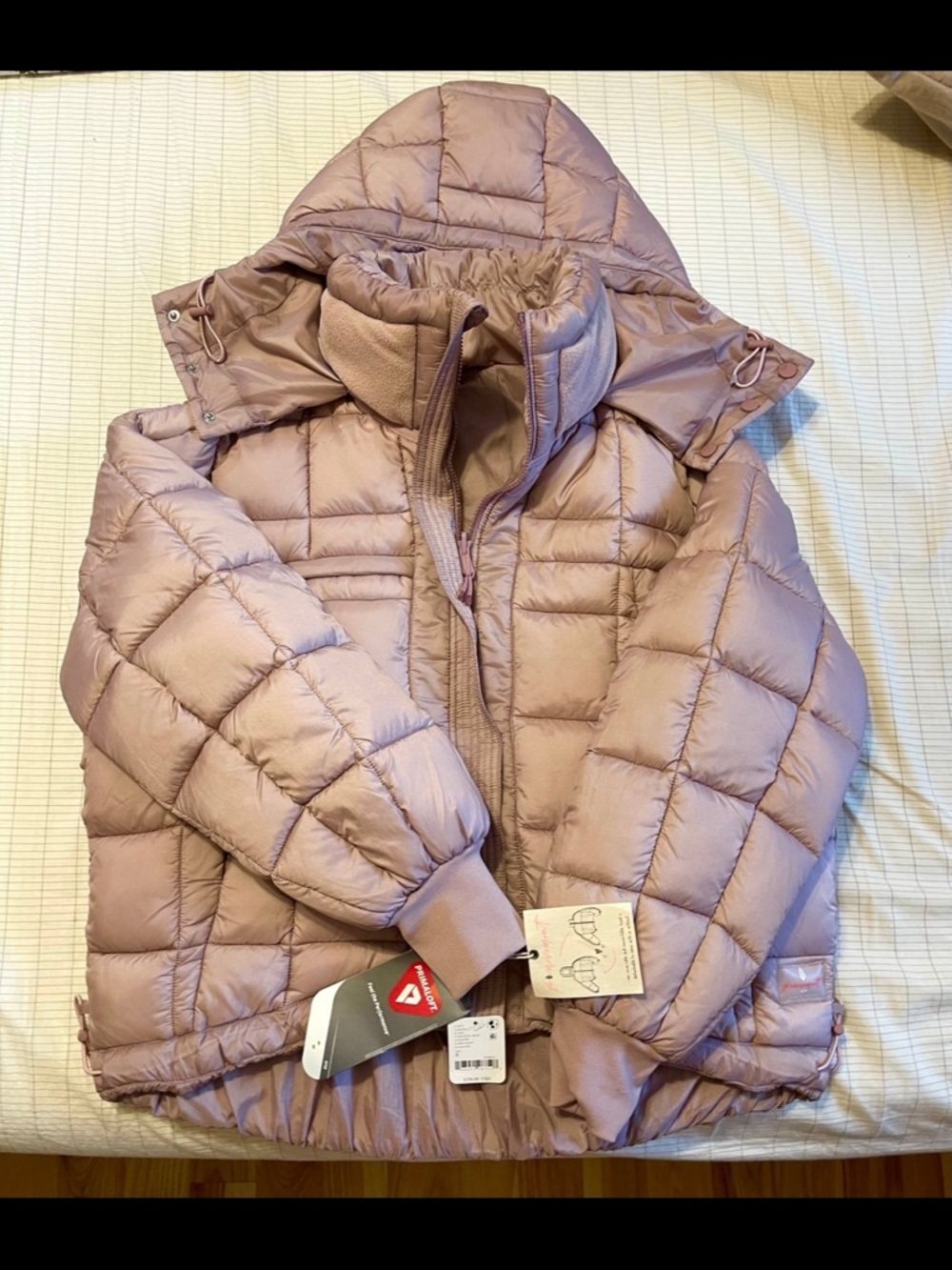 FP Movement by Free People Quilted Hooded Puffer Jacket in Dusty Mauve